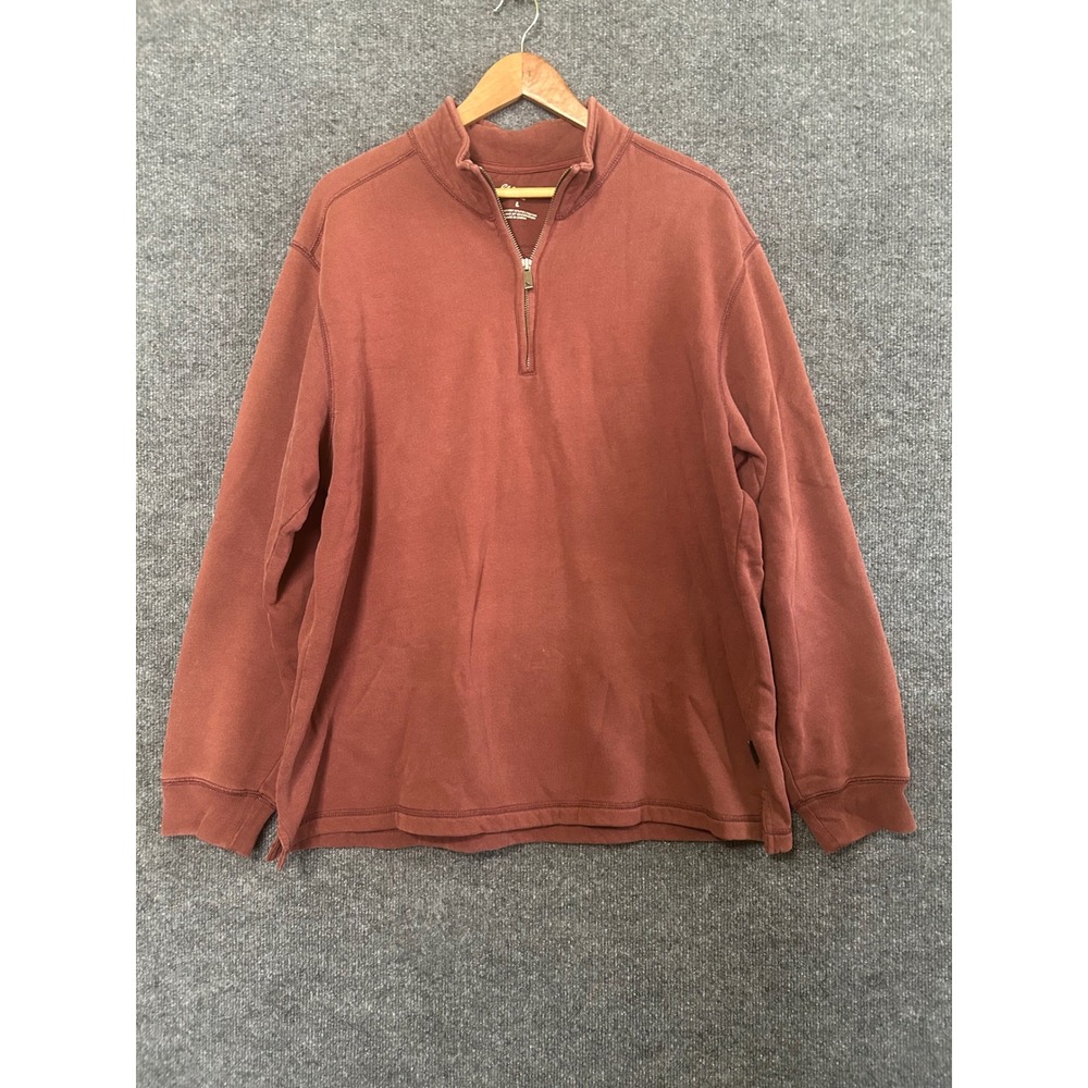 Eddie Bauer Mens Quarter Zip Sweatshirt Long‎ Sleeve Pullover Size L